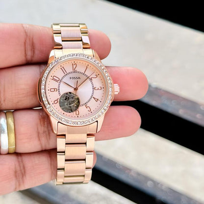 Fossill Architect Automatic Copper-Pink