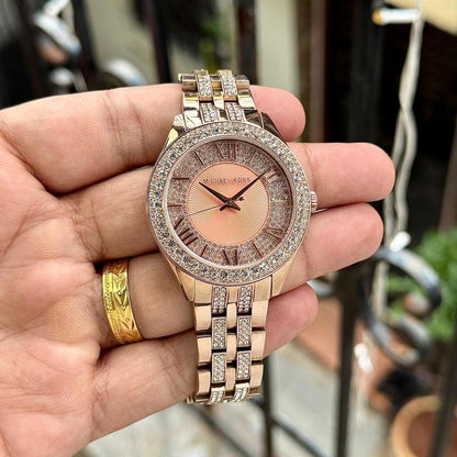 Michaeell Kors Harlowe Quartz Crystal Rose-Gold