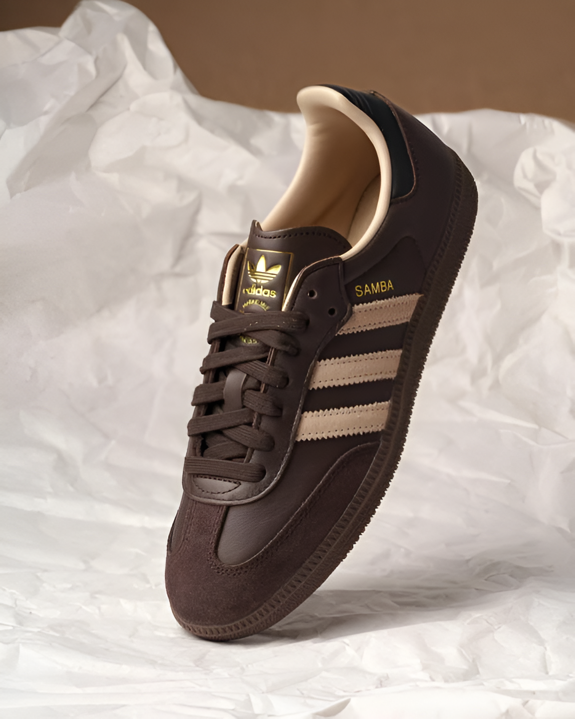 Adidass Samba Og Dark Brown Beige Gum